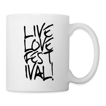 "Live Love Festival" et chemise de partie - Mug blanc - blanc - Droite