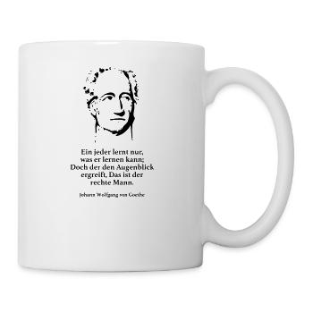 Goethe: Ein jeder lernt nur, was er lernen kann; - Tasse - Weiß - Rechts