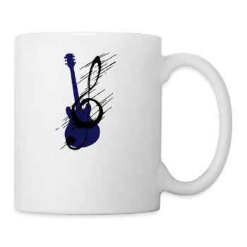 Distorted note key and guitar - Mug - white - Right