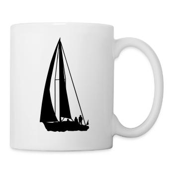 sailboat surfer surfing - Mug - white - Right
