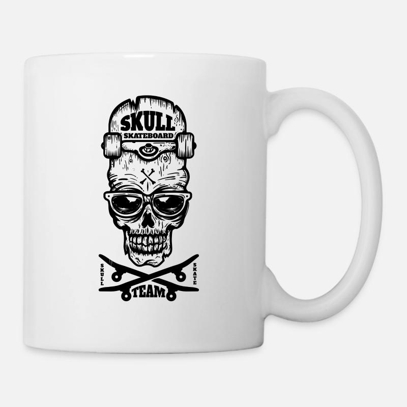 skate-skull - Mug blanc - blanc