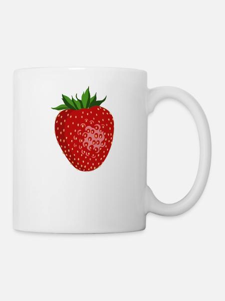 Erdbeere - Tasse - Weiß