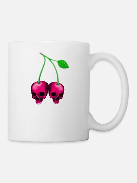 Skull Kirsche Pink - Tasse - Weiß