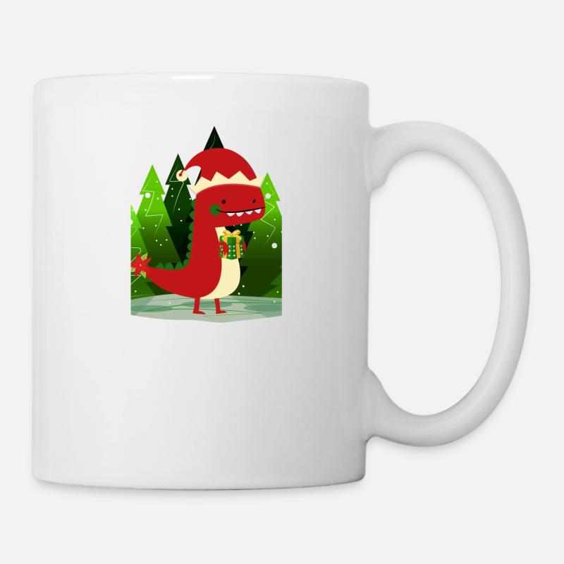 Dinosaure Dino cadeau de Noël Ugly Sweater - Mug blanc - blanc