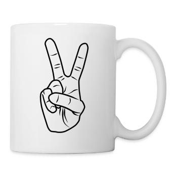 Finger - hand sign - Mug - white - Right