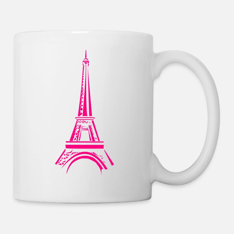 Rosa Eiffelturm - Tasse - Weiß
