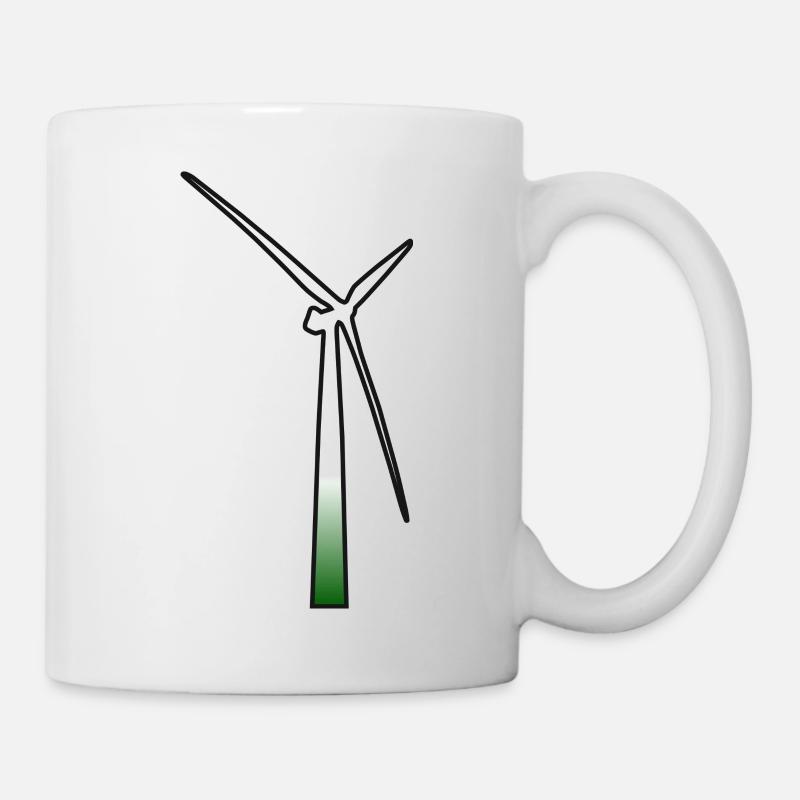 windmill windmill wind turbine windrad11 - Mug - white