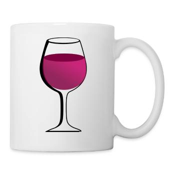 Glass with red wine - Mug - white - Right