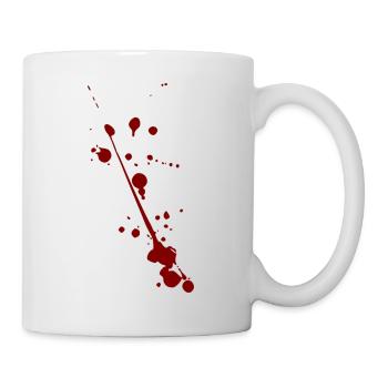 Blut Spritzer Splatter Halloween - Tasse - Weiß - Rechts