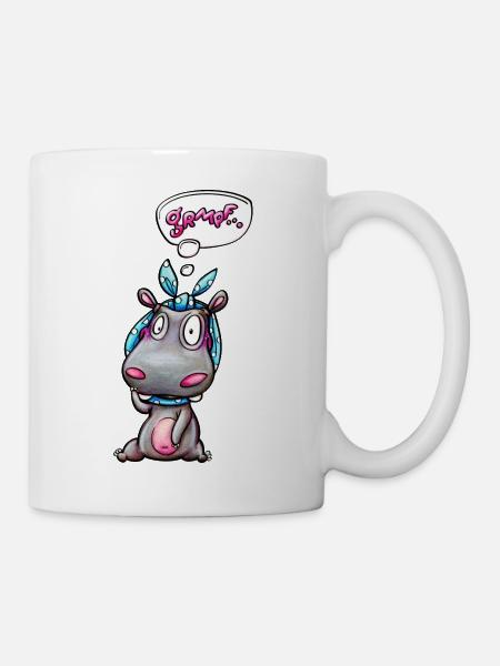 hippo with quote - Tasse - Weiß