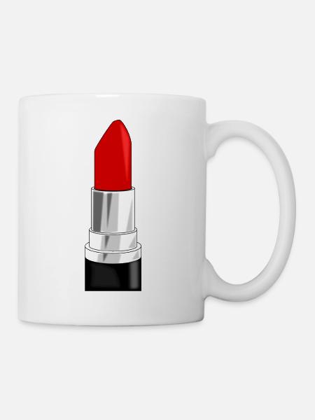 lipstick - Lippenstift rot - Tasse - Weiß