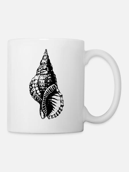 Meeresschnecke Schneckenhaus in schwarz - Tasse - Weiß