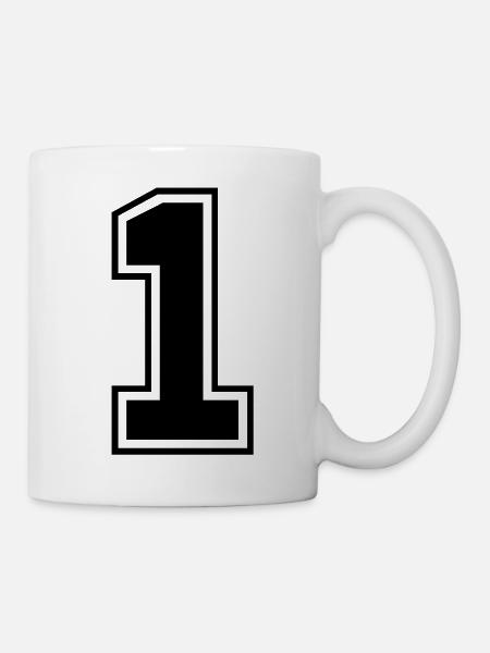 eins - Tasse - Weiß