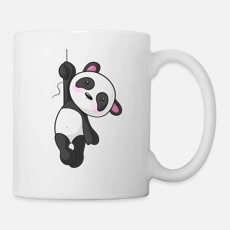 Panda de dessin animé suspendu - Mug blanc - blanc
