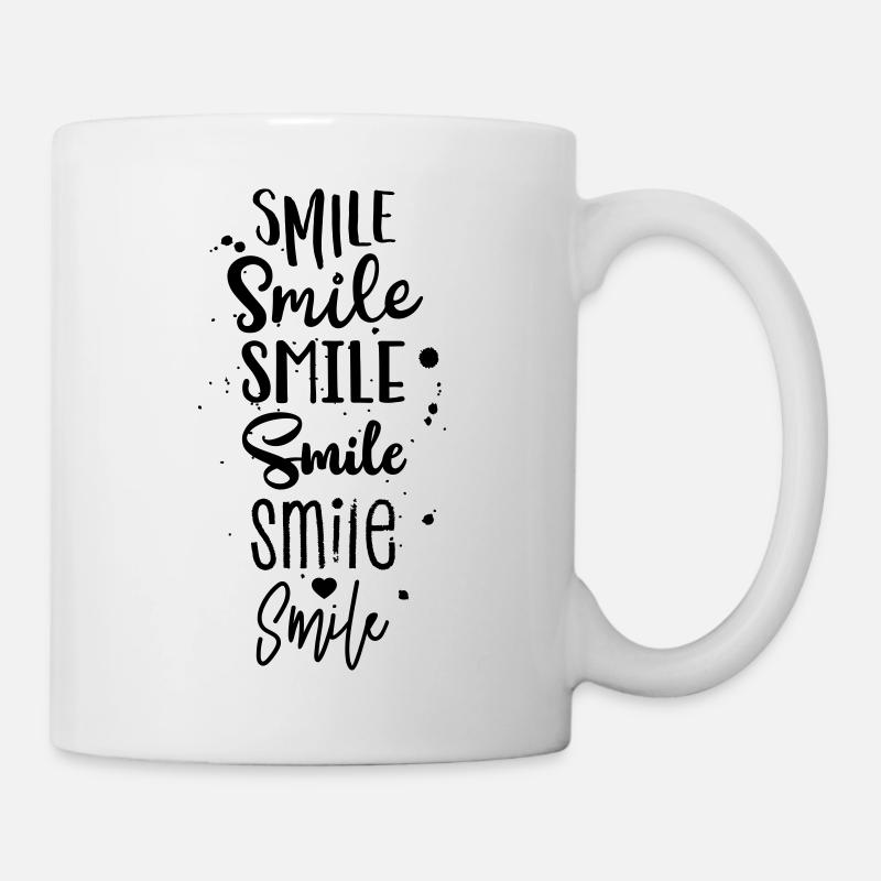 Smile in verschiedenen Styles - Tasse - Weiß