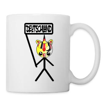 Lustiges Strichmännchen, Fußball Fan , Deutschland - Tasse - Weiß - Rechts