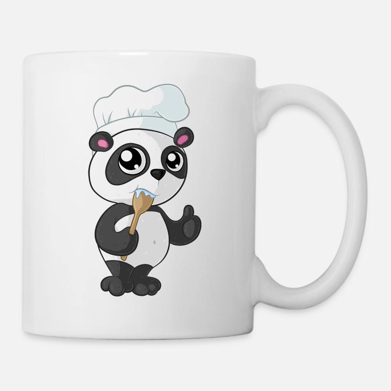 Kochender Comic Panda - Tasse - Weiß