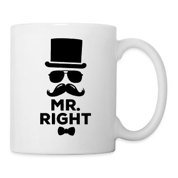 Lustige paarweise Mr. Right und Mrs. Right - Tasse - Weiß - Rechts