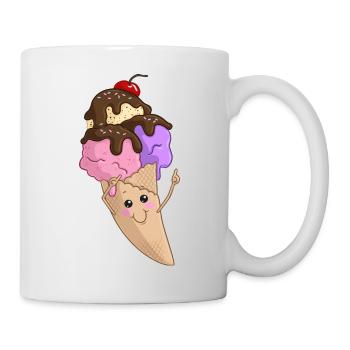 Eis in der Waffel - Tasse - Weiß - Rechts