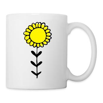 Sonnenblume Illustration - Tasse - Weiß - Rechts