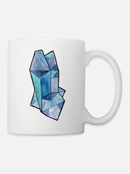 Hellblauer Kristall - Tasse - Weiß