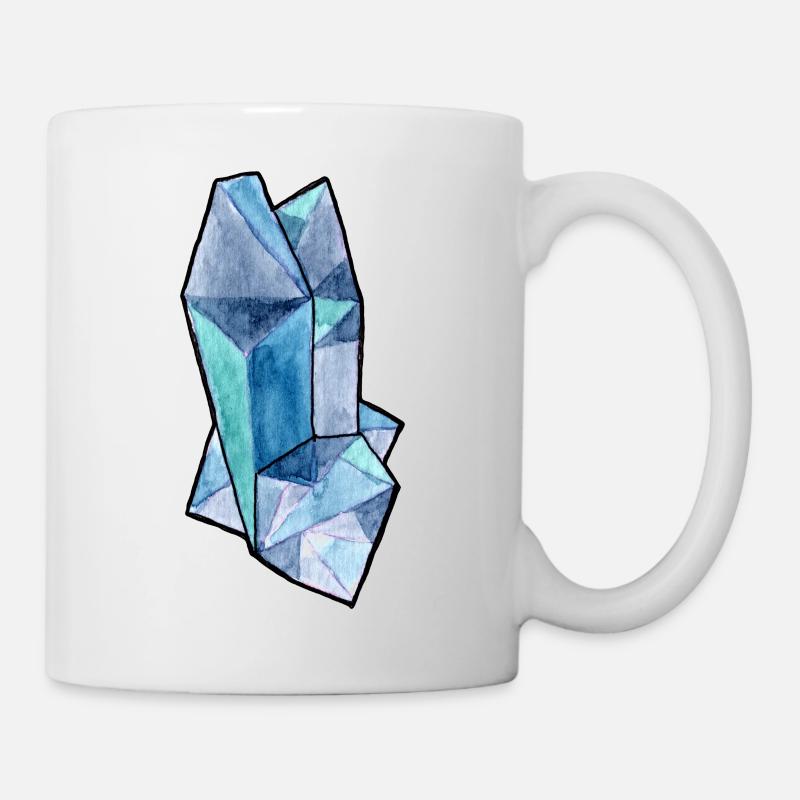 Hellblauer Kristall - Tasse - Weiß