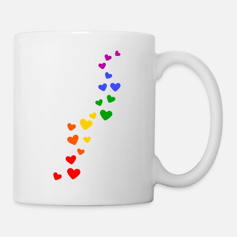 Fierté des coeurs arc-en - Mug blanc - blanc