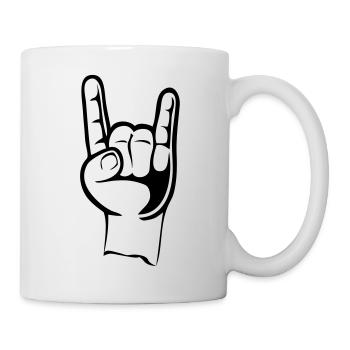 Rock and roll de la main - Mug blanc - blanc - Droite