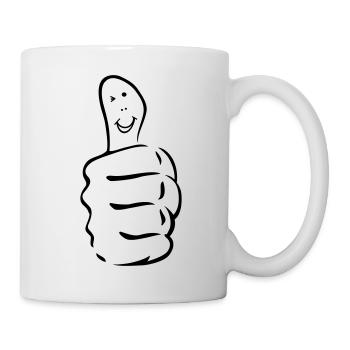 daumen_hoch - Mug blanc - blanc - Droite