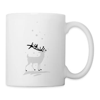 Rentierschlitten im Schnee - Tasse - Weiß - Rechts
