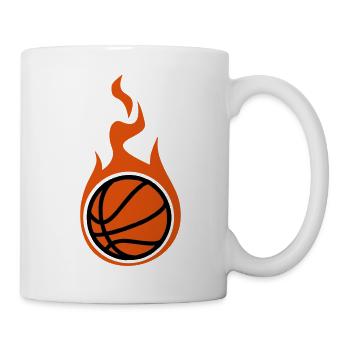 basketball with flames - Mug - white - Right