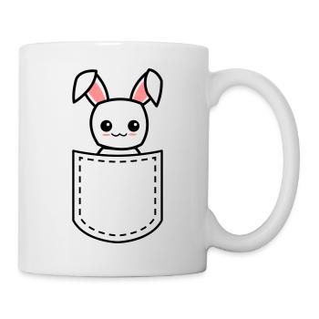 lapin dans une poche - Mug blanc - blanc - Droite