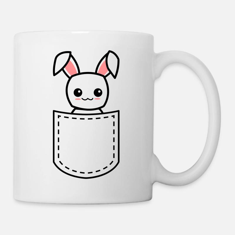 lapin dans une poche - Mug blanc - blanc
