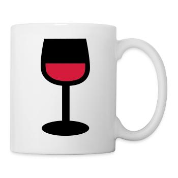 Wein Glas - Tasse - Weiß - Rechts