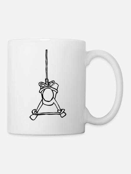 Männchen das misst in der Luft - Tasse - Weiß