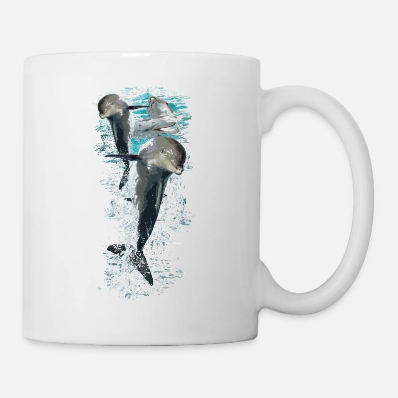 Delfine - Tasse - Weiß