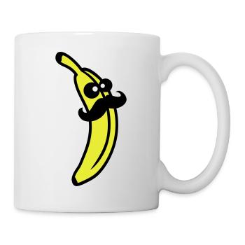 Sir Mustache Banana - Mug blanc - blanc - Droite