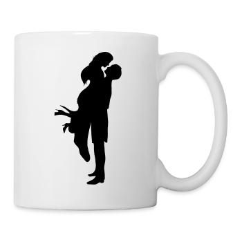 Paar, verliebt, Hochzeit - Tasse - Weiß - Rechts