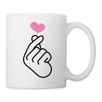 K Pop Finger Korean Pop K-Pop Snap Herz Geschenk - Tasse - Weiß - Rechts