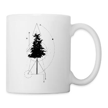Baum - Geometrisch - Dreiecke - Linien - Tasse - Weiß - Rechts