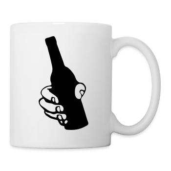 hand mit bierflasche - Tasse - Weiß - Rechts