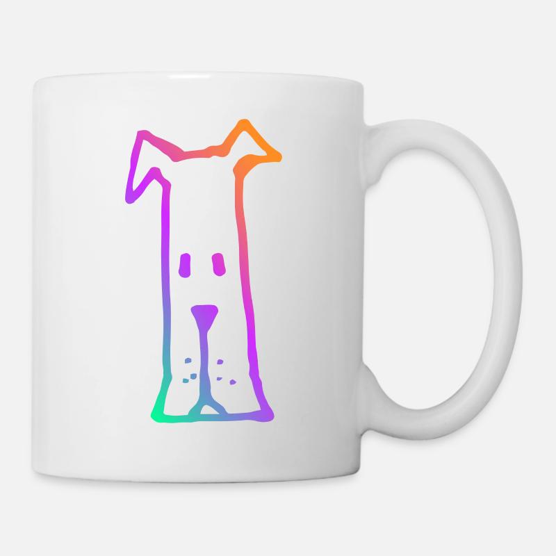 Modern Neon Dog Shirt - Mug - white