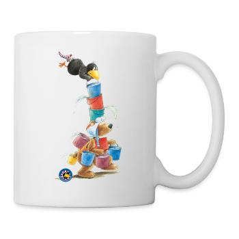 Der kleine Rabe Socke mit Eddi Wassereimer - Tasse - Weiß - Rechts