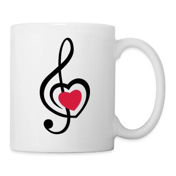 musik rote herz - Tasse - Weiß - Rechts