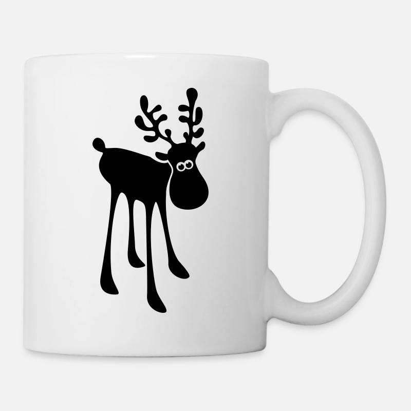 Elch Rentier Weihnachten Rudolf Geweih - Tasse - Weiß