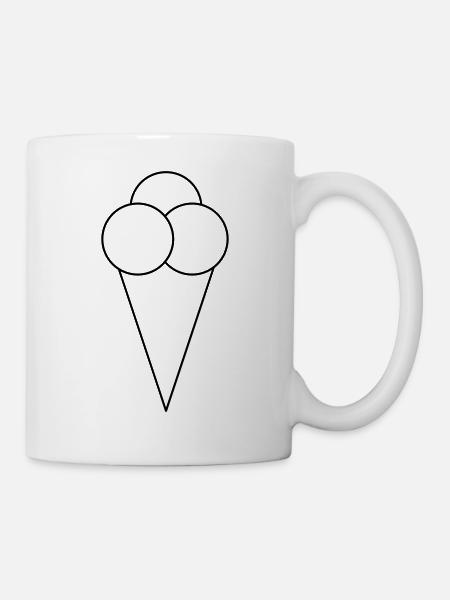 Ein leckeres Eis in der Waffel - Tasse - Weiß