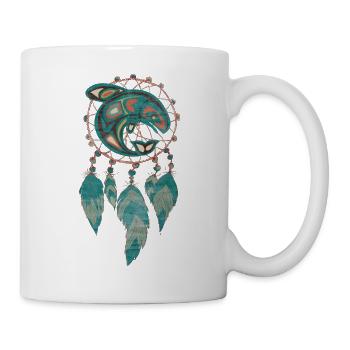 Native American Totem Orca Whale Dreamcatcher 1 - Tasse - Weiß - Rechts