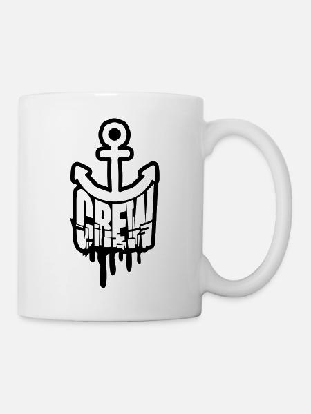 Graffiti équipage ancre timbre - Mug blanc - blanc
