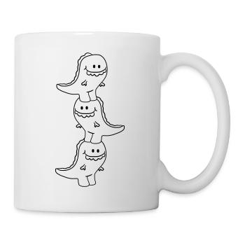 3 Dinos T-Rex Team Freunde - Mug - white - Right