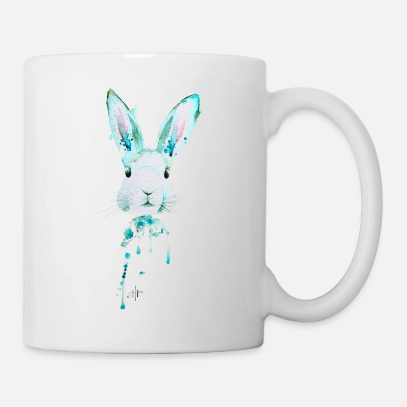 Lapin Bleu néon - Mug blanc - blanc